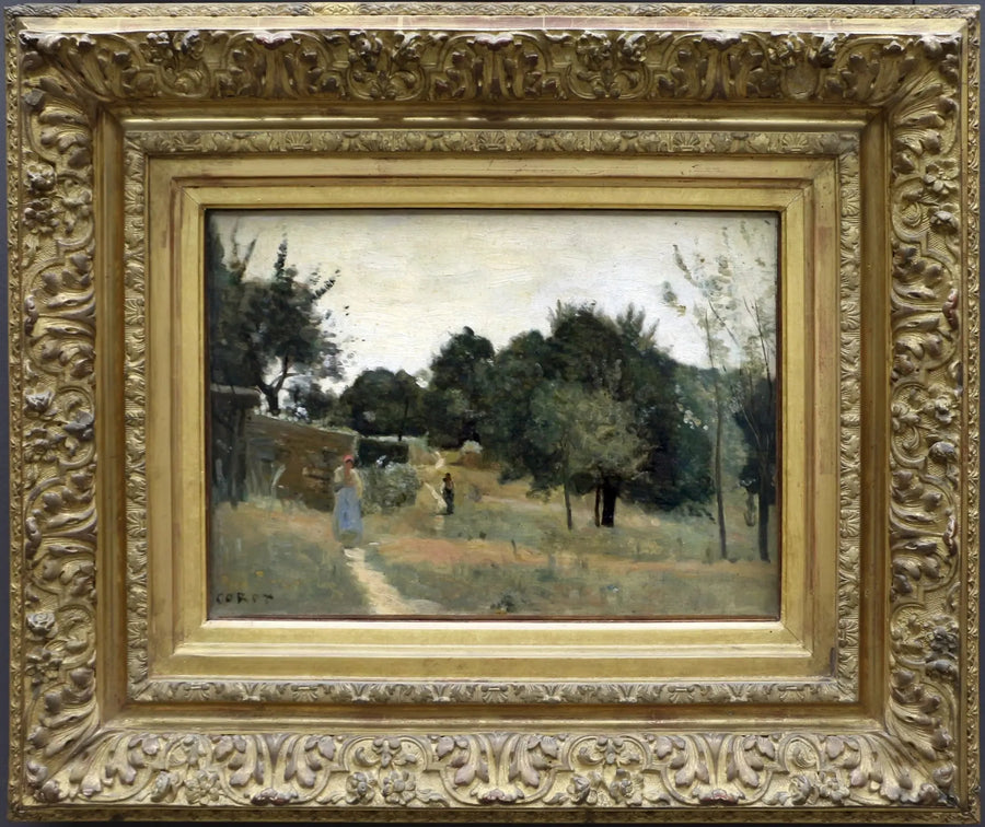 Marcoussis. Bir meyve bahçesi, sabah - Jean-Baptiste Camille Corot