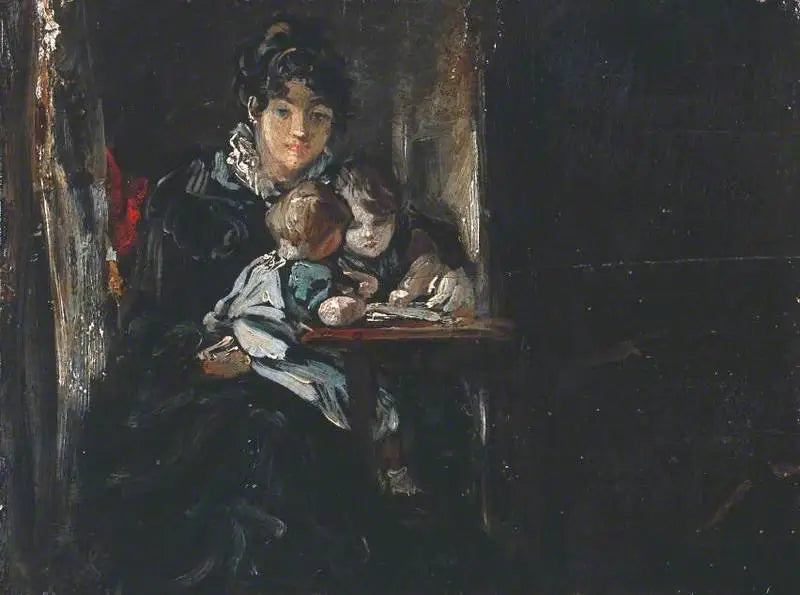 Maria Constable ve iki çocuğu. Arka: Teniers'e göre kopya - John Constable