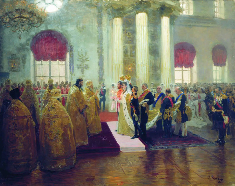 Nicolas II ve büyük-düşes Alexandra Feodorovna'nın evliliği - Ilya Repin
