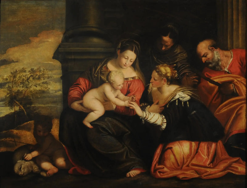 Aziz Catherine of Alexandria'nın mistik evliliği - Paul Véronèse