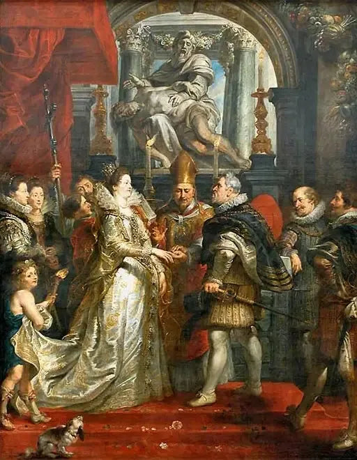 Marie de Médicis ve Henri IV'ün Venedik'te 5 Ekim 1600'deki vekâlet nikahı - Peter Paul Rubens
