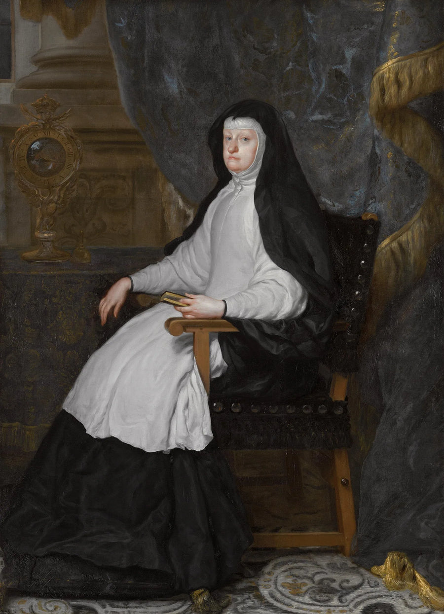 Mariana d'Autriche, İspanya Kralı Philip IV'ün eşi, dul olarak - Claudio Coello