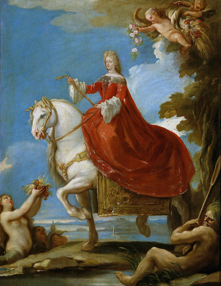 Marie-Anne de Neubourg, İspanya Kraliçesi, at üzerinde - Luca Giordano