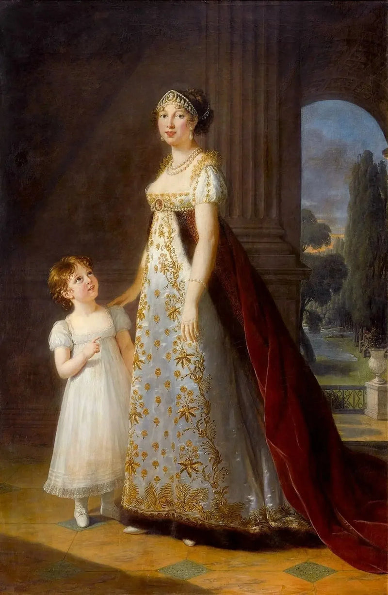 Marie-Annuciade-Caroline Bonaparte, Napoli Kraliçesi, kızı Laetitia-Joséphine Murat ile - Élisabeth Vigeé Le Brun