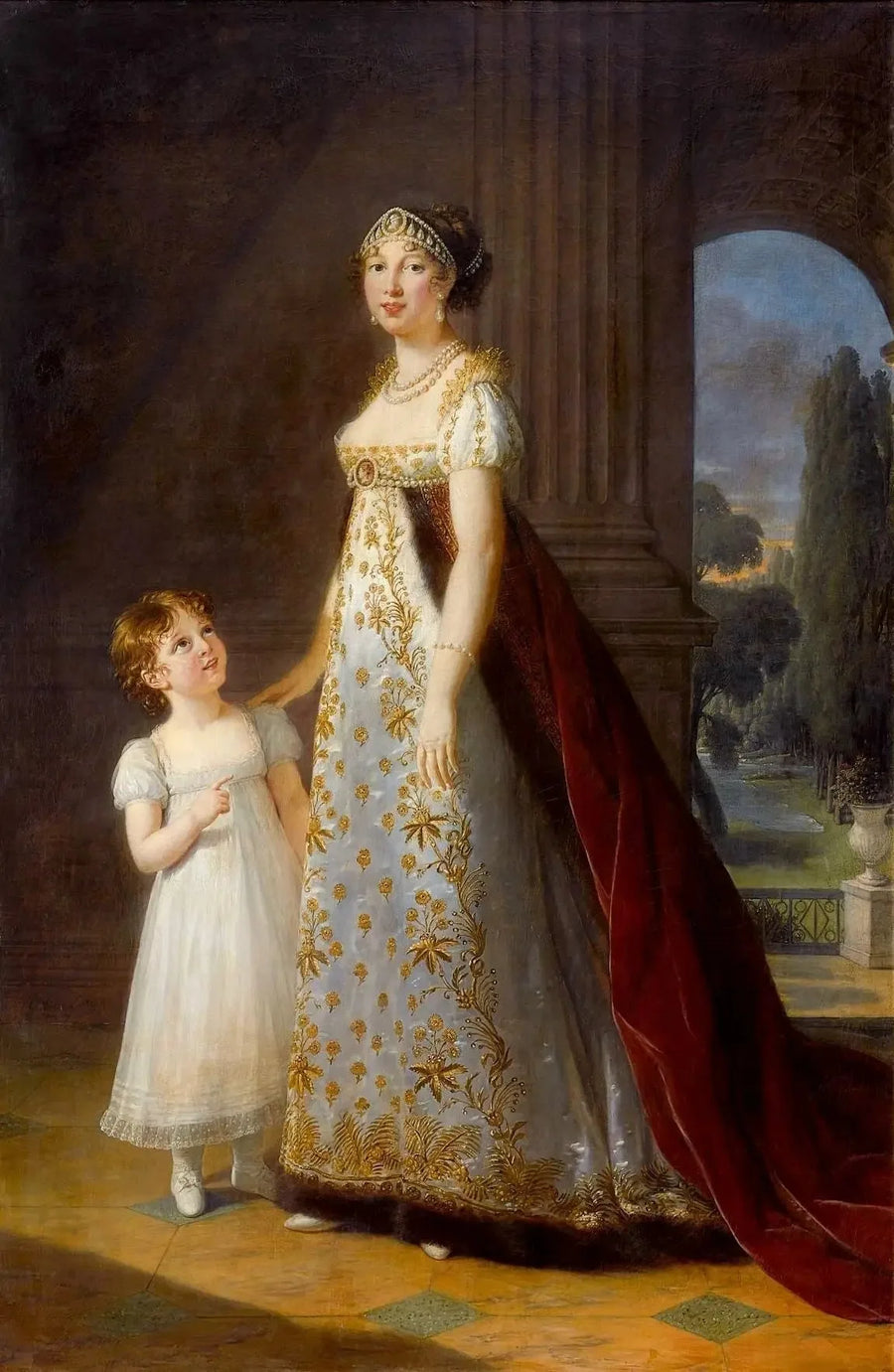 Marie-Annuciade-Caroline Bonaparte, Napoli Kraliçesi, kızı Laetitia-Joséphine Murat ile - Élisabeth Vigeé Le Brun