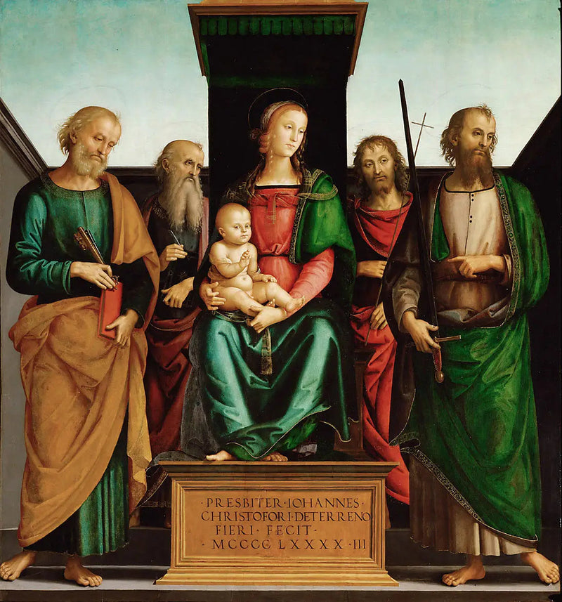 Marie ve Çocuk ve Dört Azize - Pietro Perugino