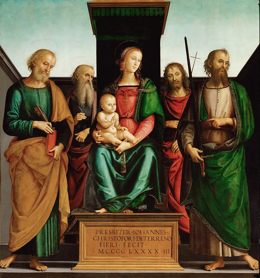 Marie ve Çocuk ve Dört Azize - Pietro Perugino