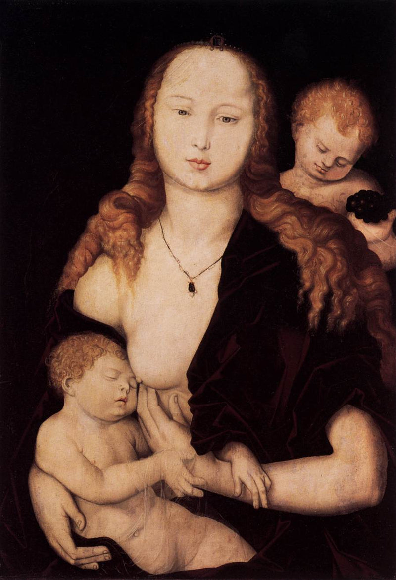 Marie ve Çocuk İsa ile Bir Melek - Hans Baldung Grien