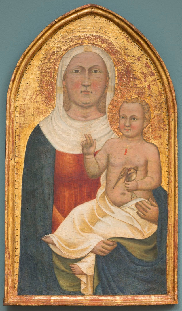 Marie ve Çocuk İsa, elinde kuş tutuyor - Francesco Traini
