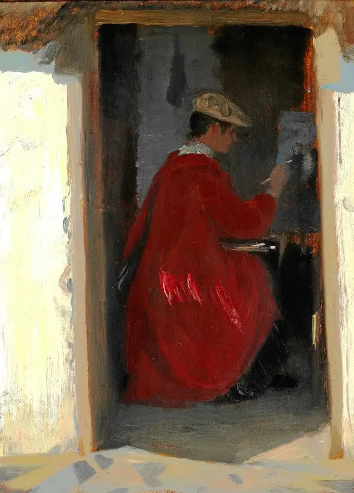 Marie Krøyer Ravello'da resim yaparken - Peder Severin Krøyer