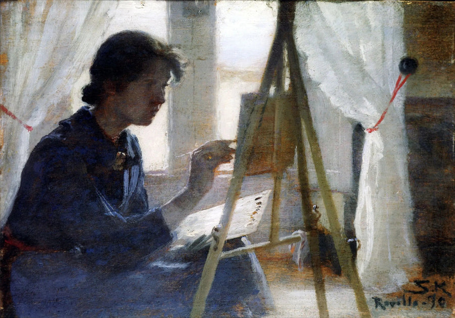 Marie Kroyer Ravello'da resim yapıyor - Peder Severin Krøyer