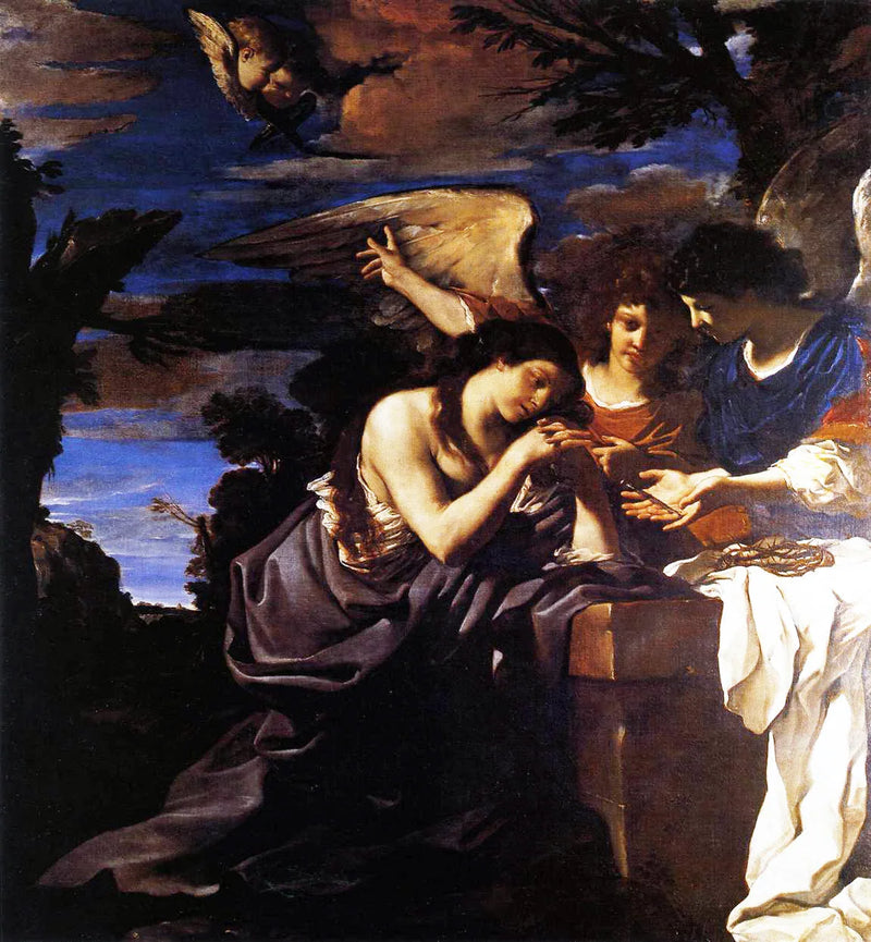 Marie Madeleine ile iki melek - Guercino