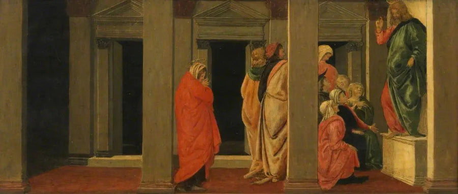 İsa Öğreten (önsöz, panel bir) - Sandro Botticelli