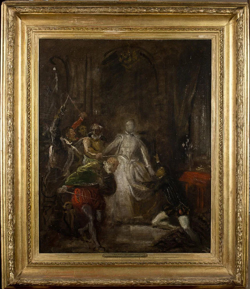Marie Stuart Riccio'yu Korurken - Théodore Chassériau