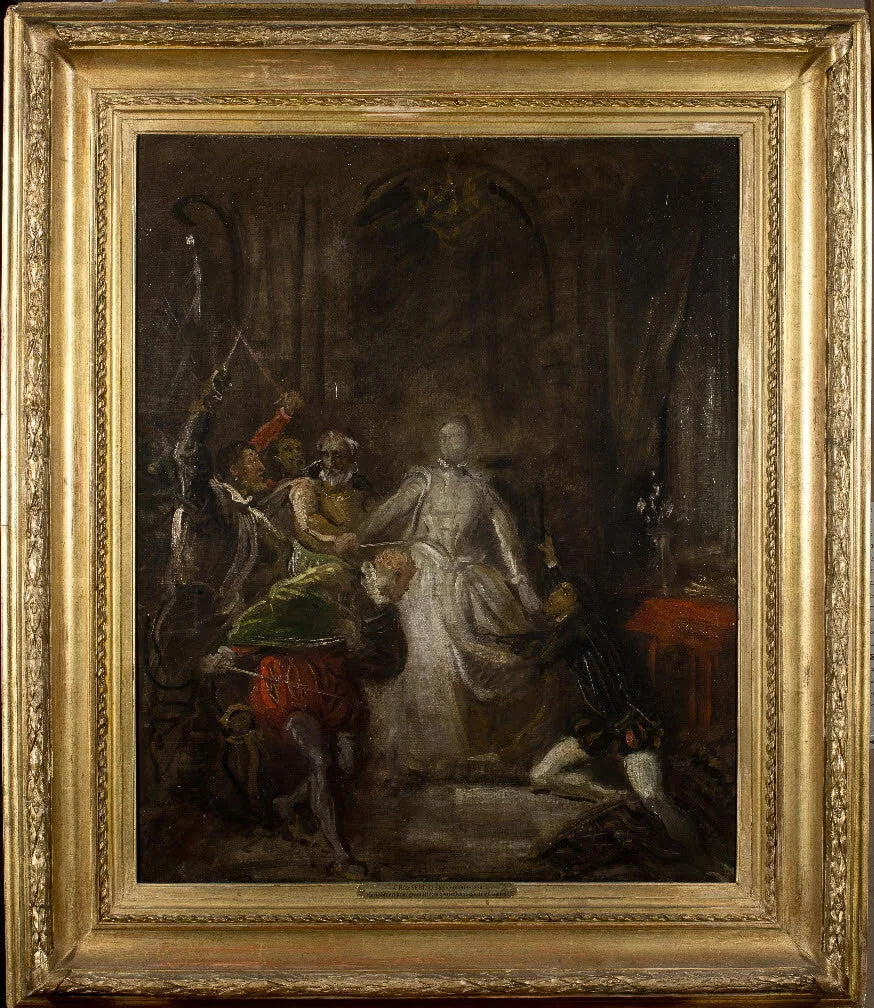 Marie Stuart Riccio'yu Korurken - Théodore Chassériau
