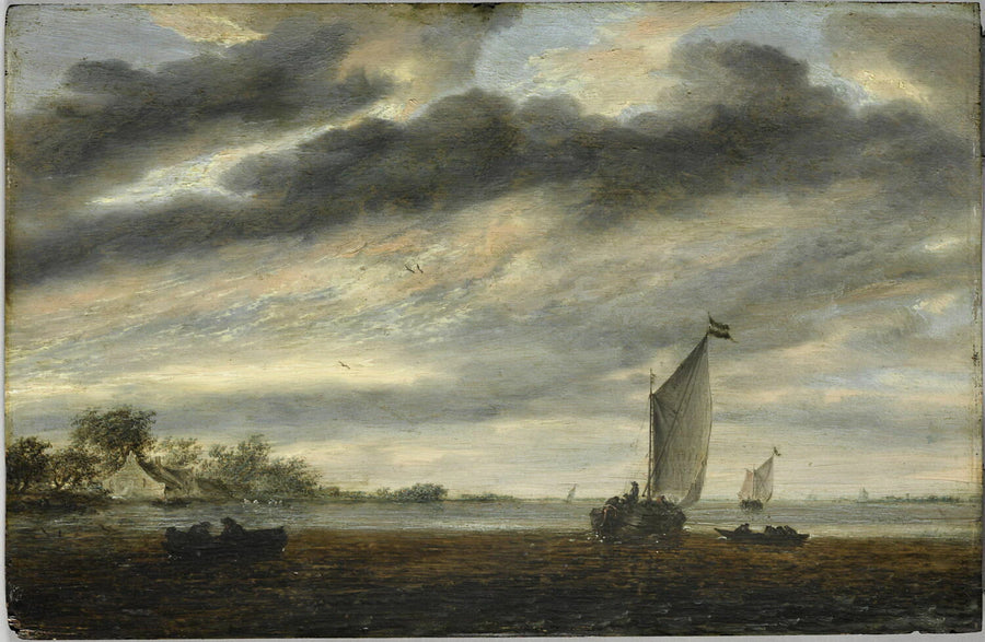 La Marine d'or. Soleil couchant - Salomon van Ruysdael