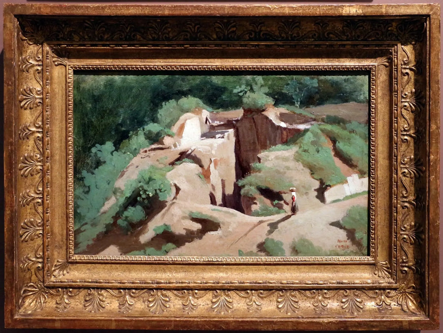 Marino. Bir yıkama yeri - Jean-Baptiste Camille Corot