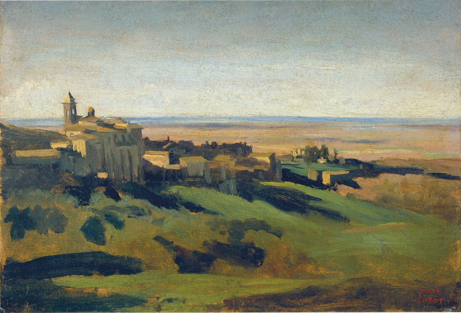 Marino, genel görünüm. Sabah - Jean-Baptiste Camille Corot