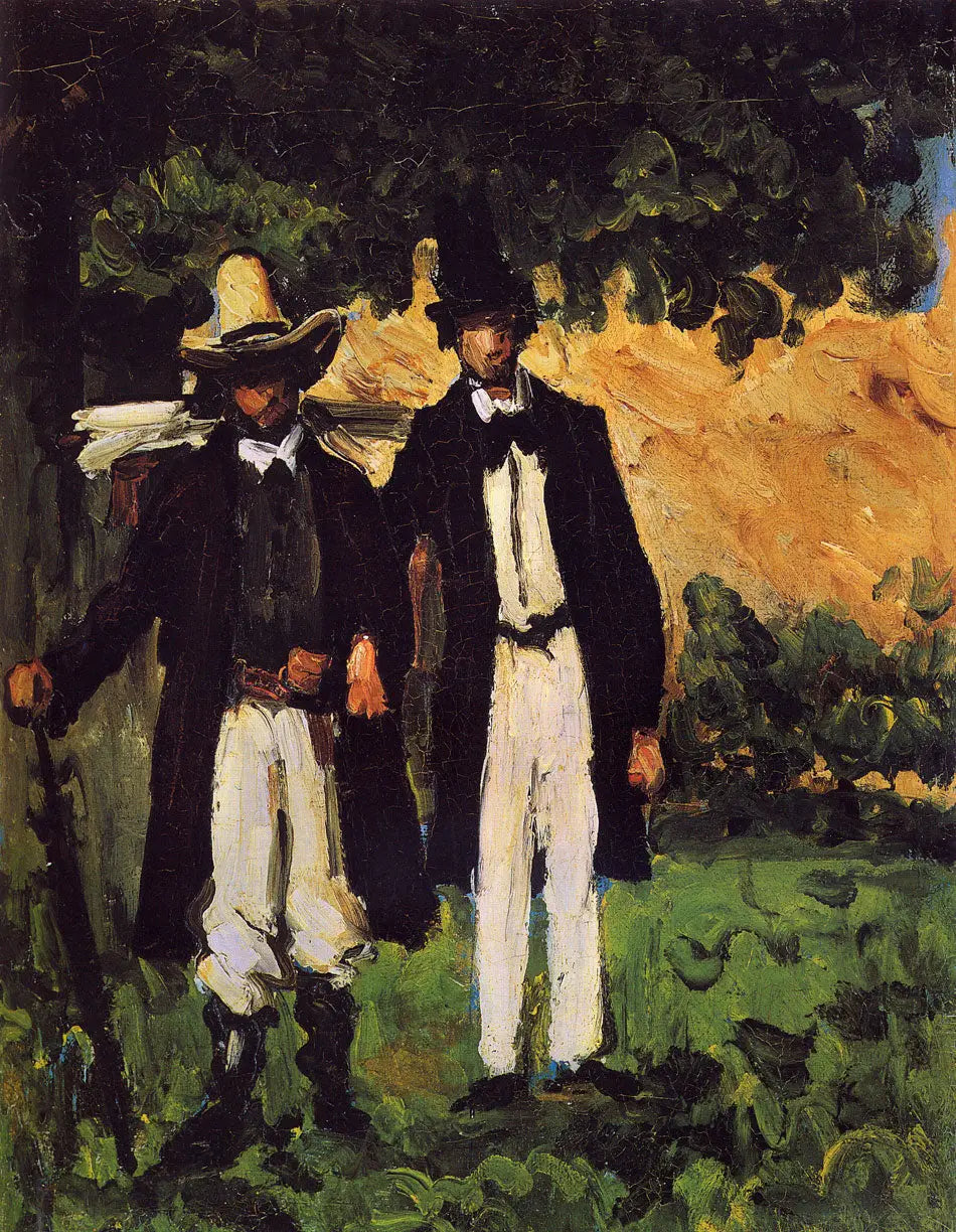 Reproduction du tableau « Marion et Valabrègue partant pour le motif - Paul Cézanne » par Alpha Reproduction en peinture à l’huile