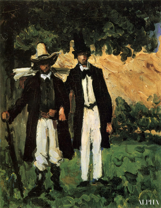 Marion et Valabregue posant pour une photo - Paul Cézanne - Reproductions de tableaux et peintures haut de gamme