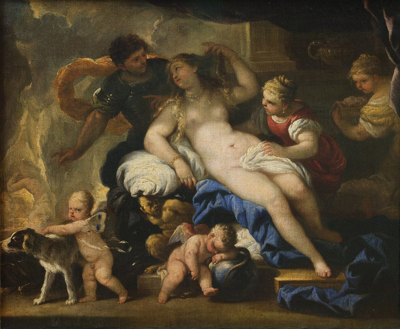 Mars ve Venüs Vulcan'un Dövmehanesinde - Luca Giordano