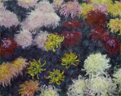 Reproduction du tableau « Massif de chrysanthèmes - Claude Monet » par Alpha Reproduction en peinture à l’huile