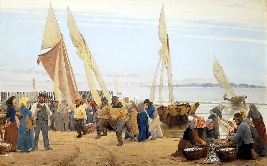 Hornbæk'te Sabah. Balıkçılar Geri Dönüyor - Peder Severin Krøyer