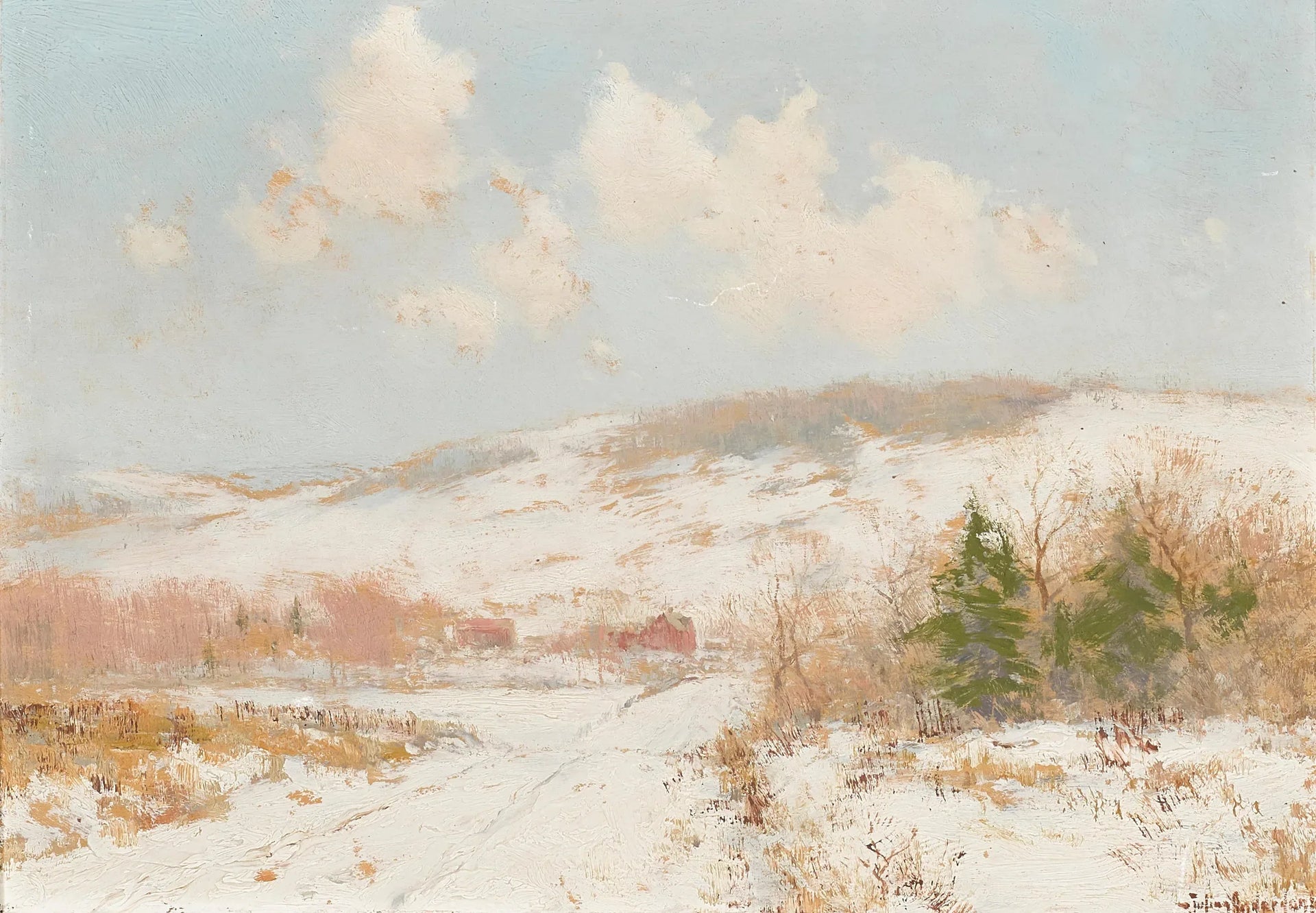 Matinée d'hiver, comté de Sullivan, État de New York - Julian Onderdonk image 1 reproduction de peinture à l’huile