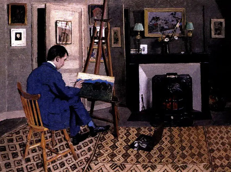 Max Rodriguez-Henriques Félix Vallotton atölyesinde, kayınpeder oğlu - Félix Vallotton