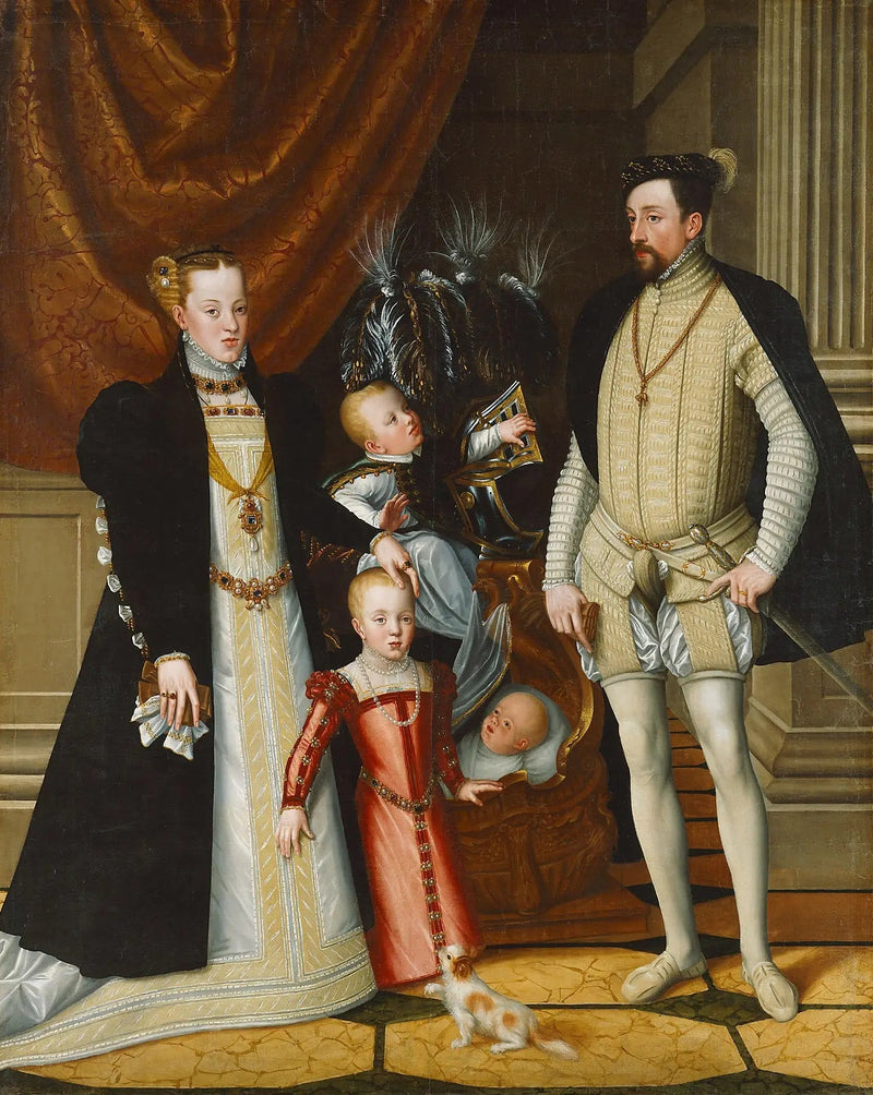 Maximilian II, Eşi ve Üç Çocuğu - Giuseppe Arcimboldo