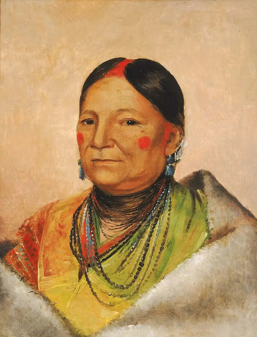 Mee-chéet-e-neuh Épaule de l’ours blessé Épouse du chef - George Catlin - Alpha Reproduction