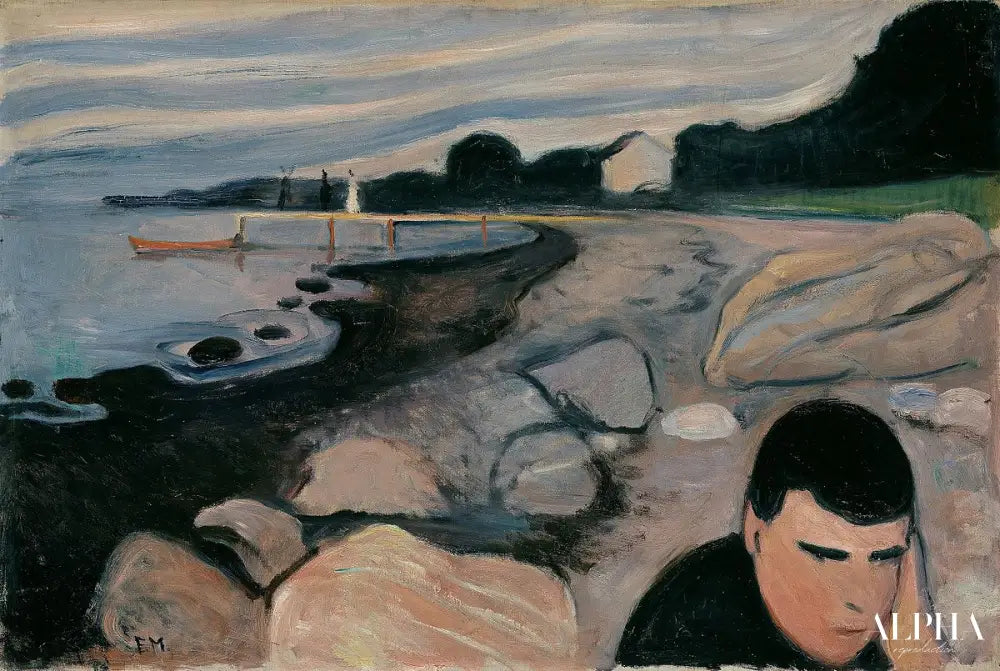 Mélancolie - Edvard Munch - Reproductions de tableaux et peintures haut de gamme