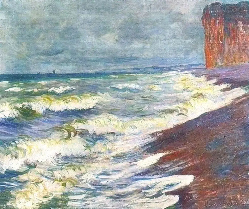 Pourville'de Fırtınalı Deniz - Claude Monet