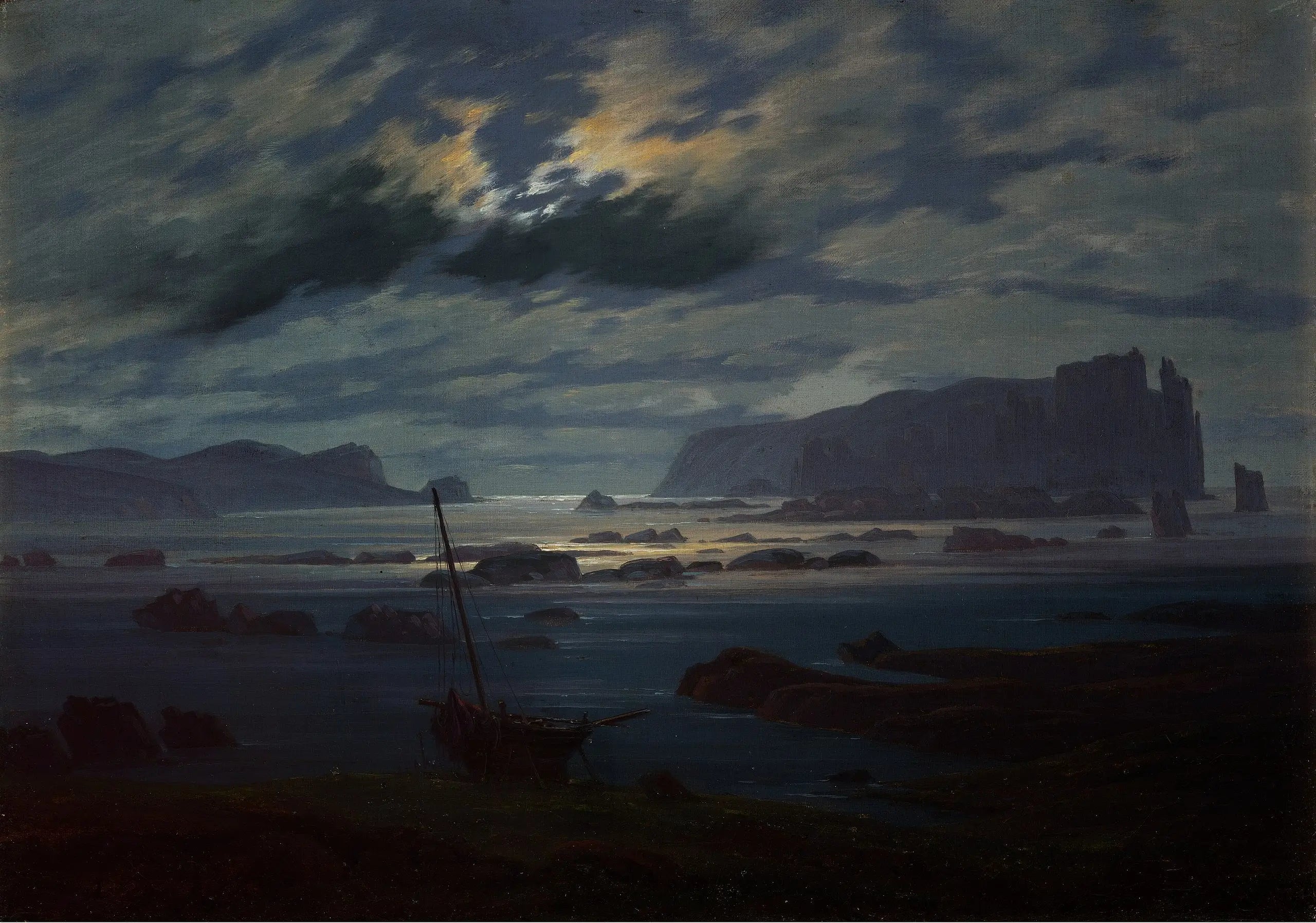 Mer du Nord au clair de lune - Caspar David Friedrich image 1 copie de tableau peinte à la main