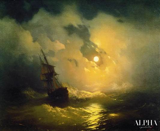 Mer houleuse la nuit, 1849 - Ivan Aïvazovski - Reproductions de tableaux et peintures haut de gamme