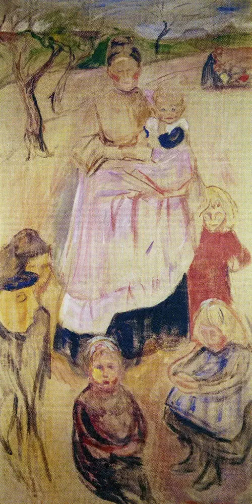 Çocuklarla Anne, Thüringen - Edvard Munch