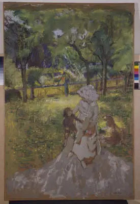 Anne ve Çocuk Bahçede (Sabah Bahçede) - Édouard Vuillard