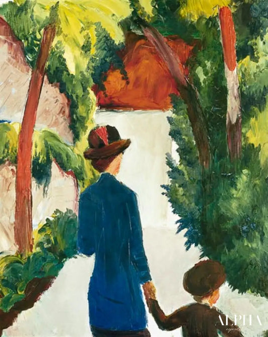 Mère et enfant dans le parc - August Macke - Reproductions de tableaux et peintures haut de gamme