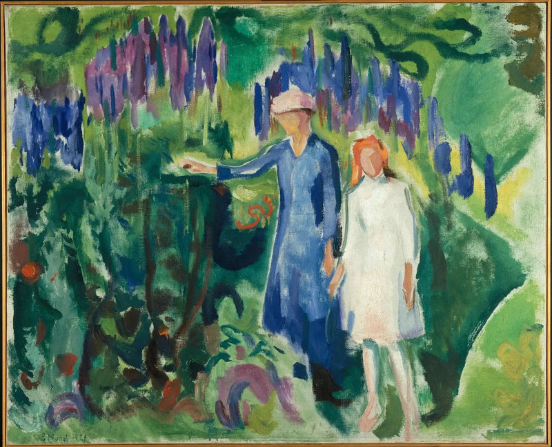 Bahçede Anne ve Kız - Edvard Munch