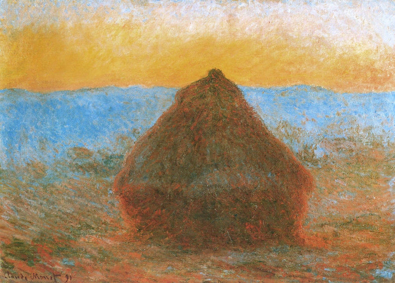 Gün batımında taşlama taşı W1285 - Claude Monet