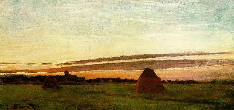 Chailly yakınında taşlama taşları, yükselen güneş W55a - Claude Monet
