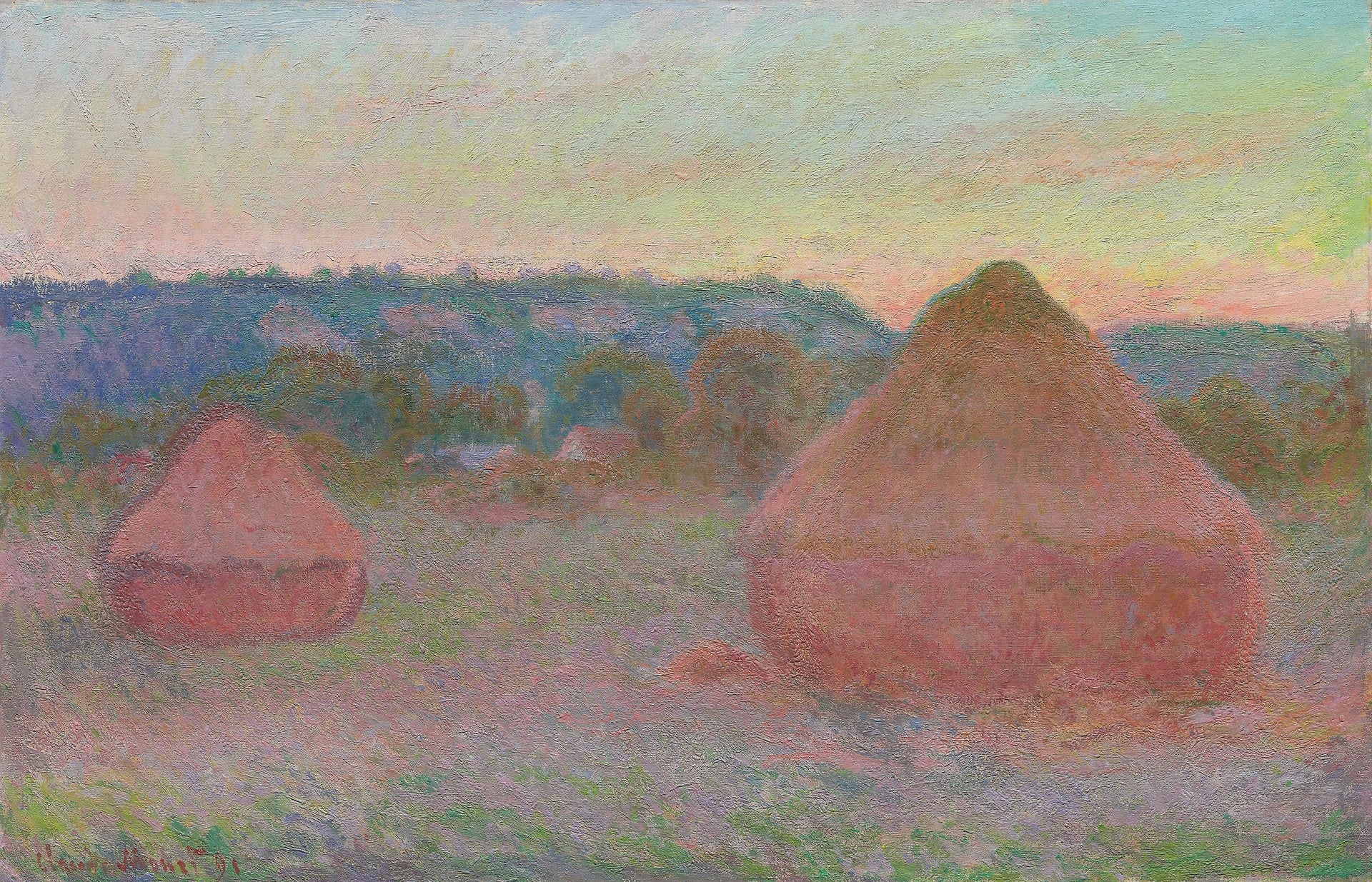 Deux meules, déclin du jour, automne W1270 de Claude Monet – Art Institute of Chicago 1933.444