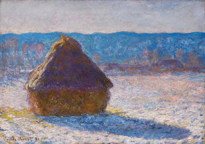 Değirmen taşları, kar etkisi, sabah - Claude Monet