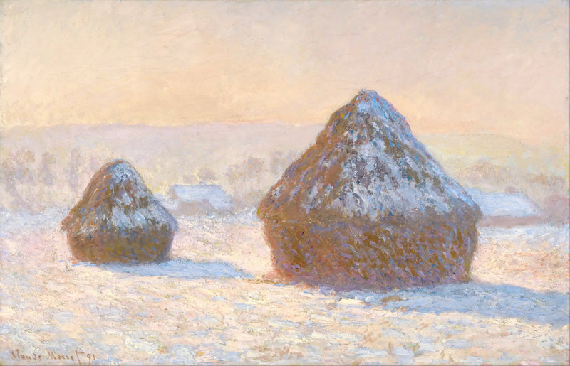 Değirmen taşları, kar etkisi, sabah - Claude Monet