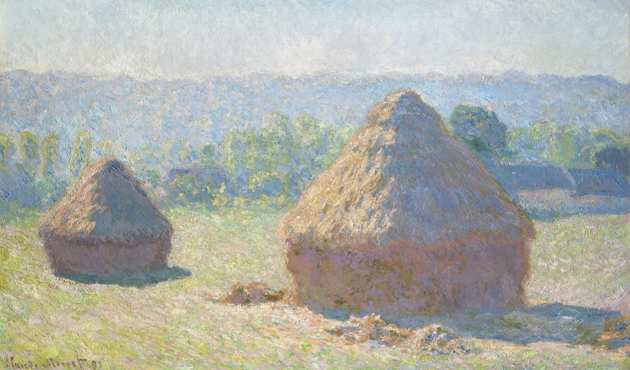 Güneş ışığı altında buğday ambarları, sabah etkisi - Claude Monet