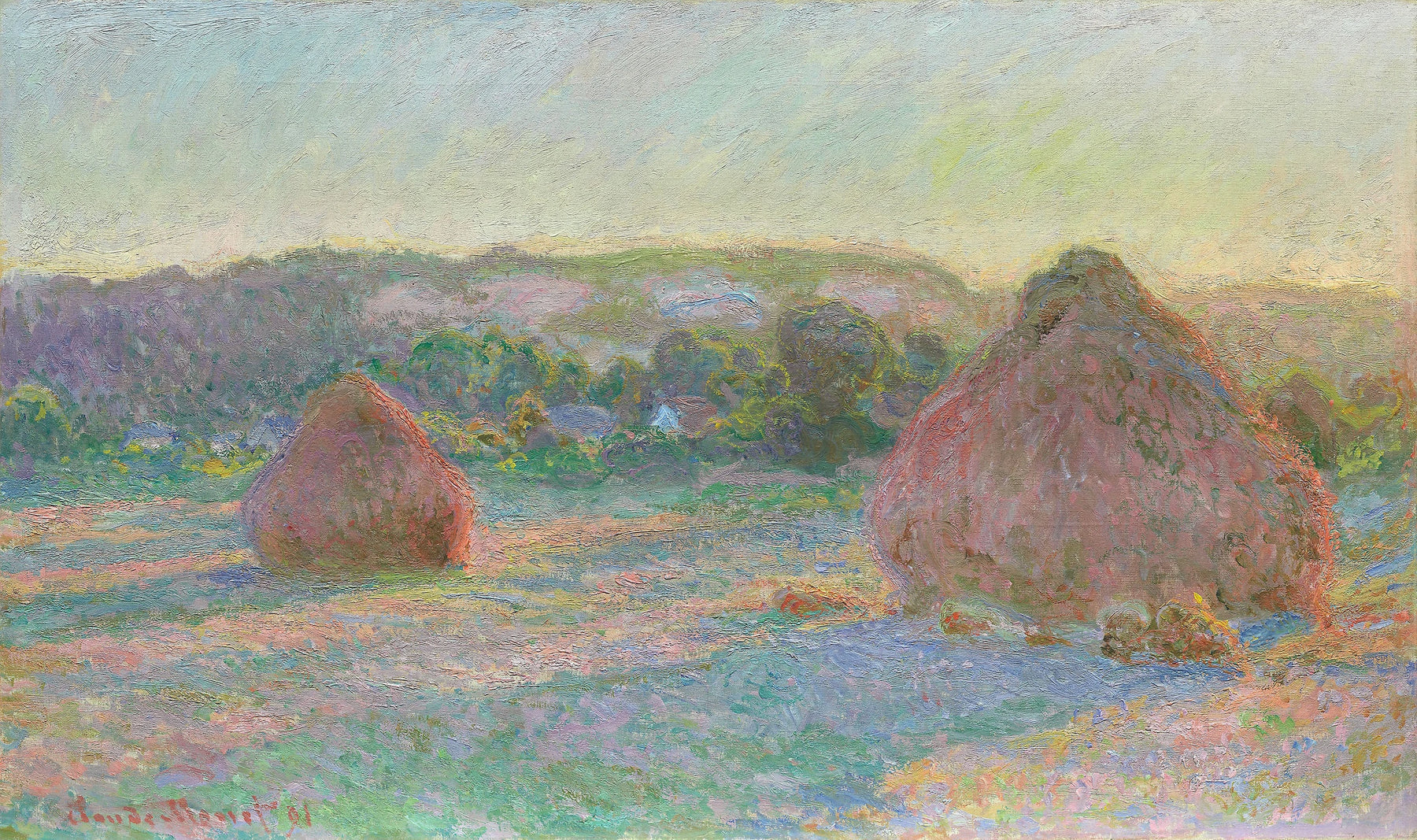 Meules, fin de l’été de Claude Monet, 1890–1891 – Art Institute of Chicago 1985.1103, Wildenstein 1269