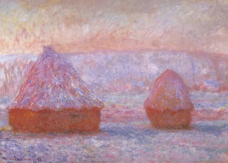 Les Meules, Giverny, sabah etkisi W1214 - Claude Monet