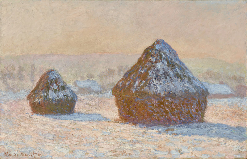 Taşlama taşları, kar etkisi, sabah W1276 - Claude Monet