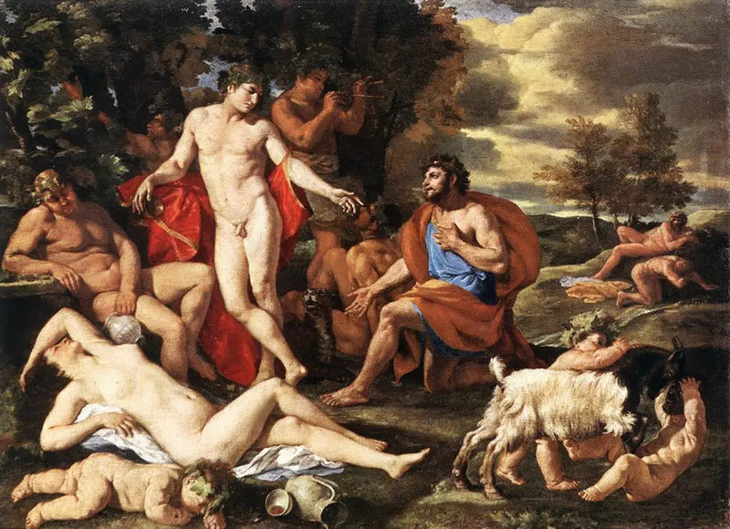 Midas Bacchus'un Önünde - Nicolas Poussin