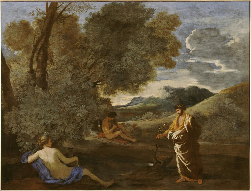 Midas, bir yeşil ağacın veya dalının dönüşümü - Nicolas Poussin